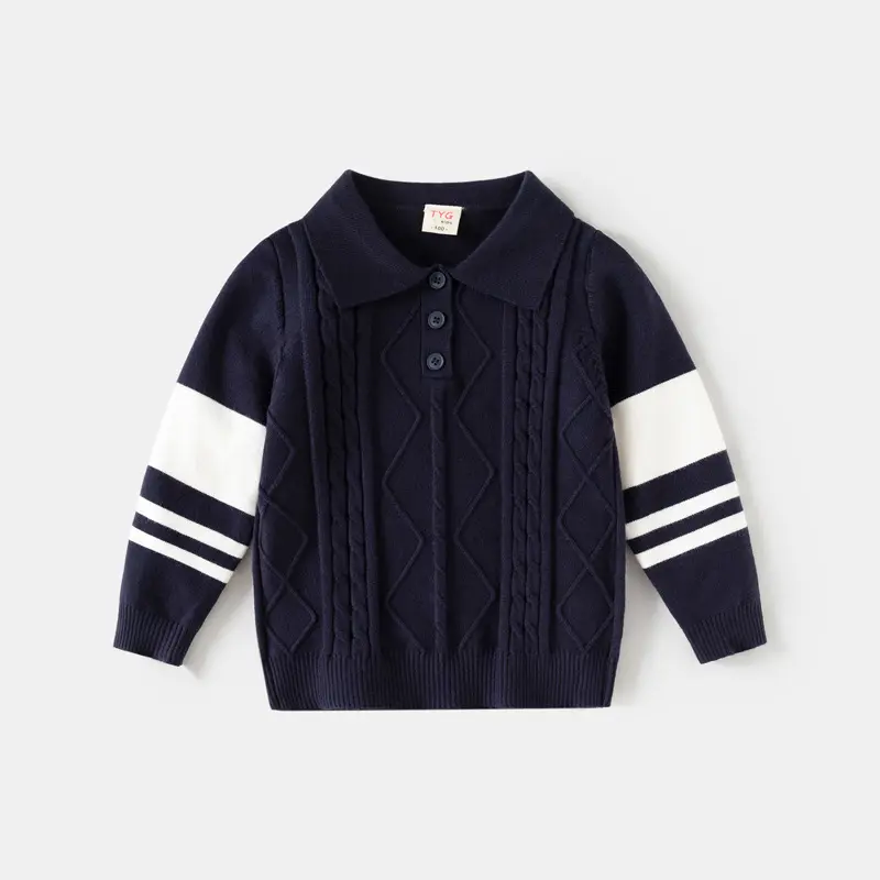 Casual Knitted Polo-neck Top