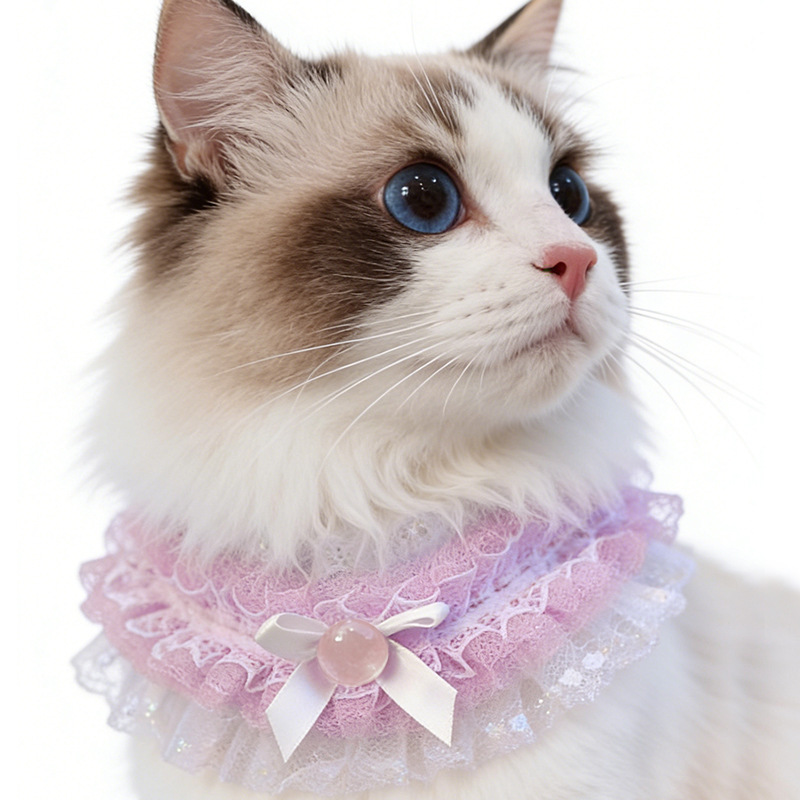 Lace Pom-Pom Pet Collar