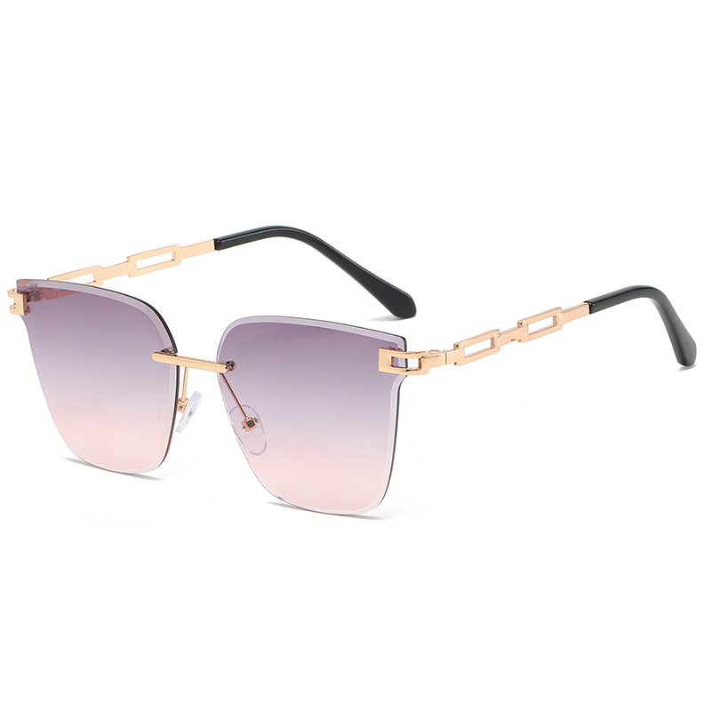 Frameless Trimming Sunglasses Metal Hollow Gradient Color Sunglasses - Image 19