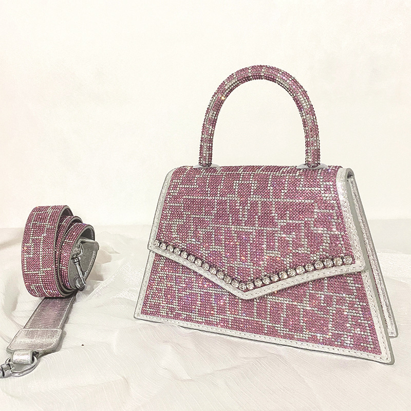 Title 12, Colorful Rhinestone Handheld Small Square Bag C...