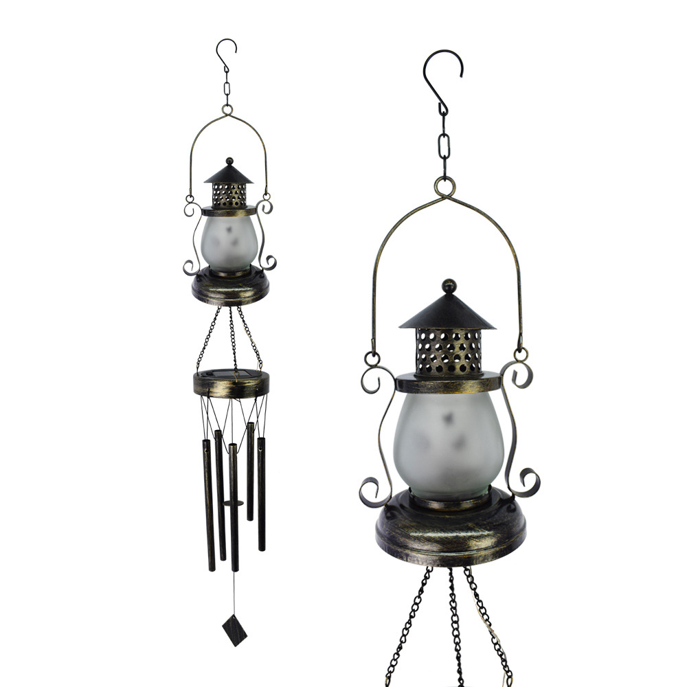 Solar-Powered Wrought-Iron Garden Decorative Night Light Outdoor Courtyard Lamp