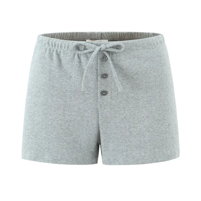 European And American Style Slim Knit 2 Piece Set Sweet Round Neck Long Sleeve Knit Top Elastic Waist Shorts Pants - Shop at LoveMi