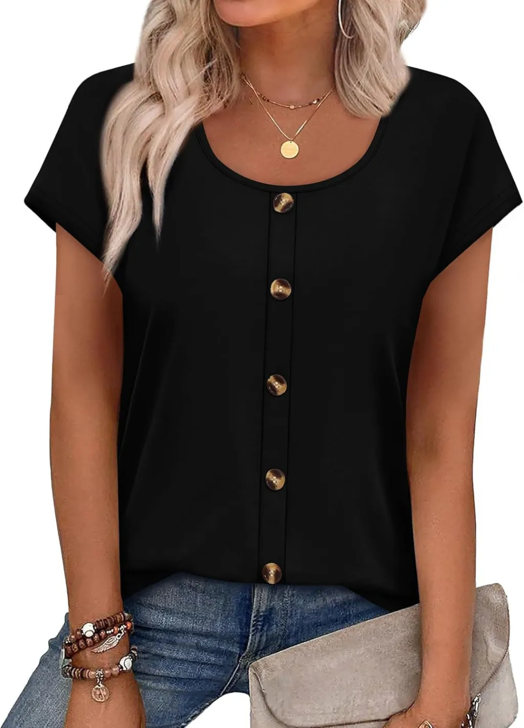 V-neck Elegant Knit Sweater For Women - Black