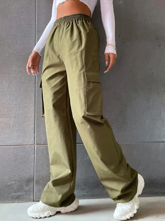 Spring And Autumn Casual Pants For Women Army Green - Shop at LoveMi