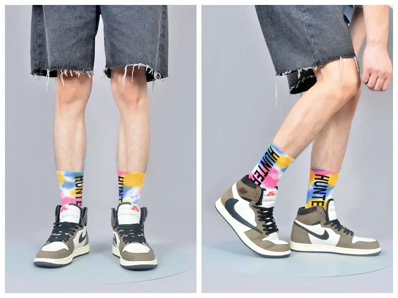 Title 4, Tie-Dyed Thin Tube Socks For Men And Women