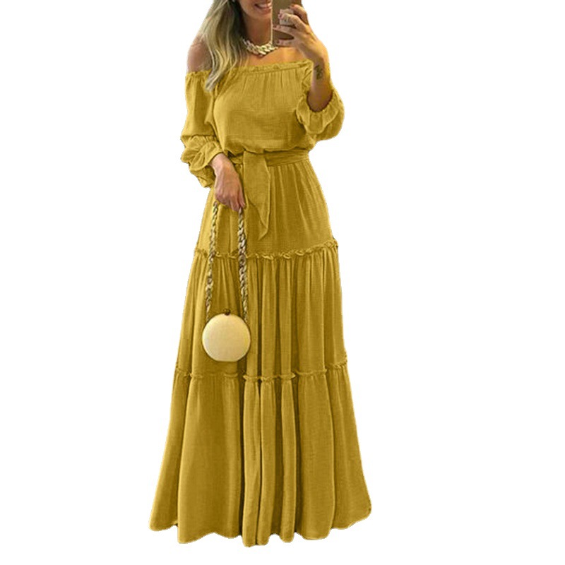 Women's Off-shoulder Gilding Polka Dot Dress