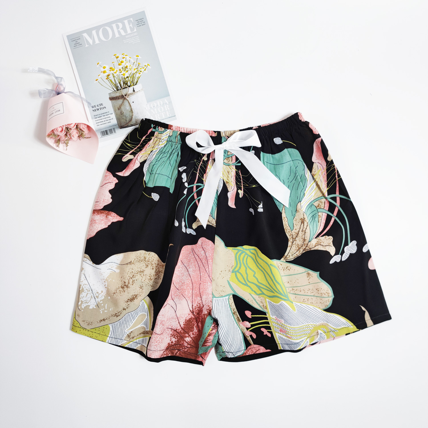 No 23 Color Cotton Silk Shorts