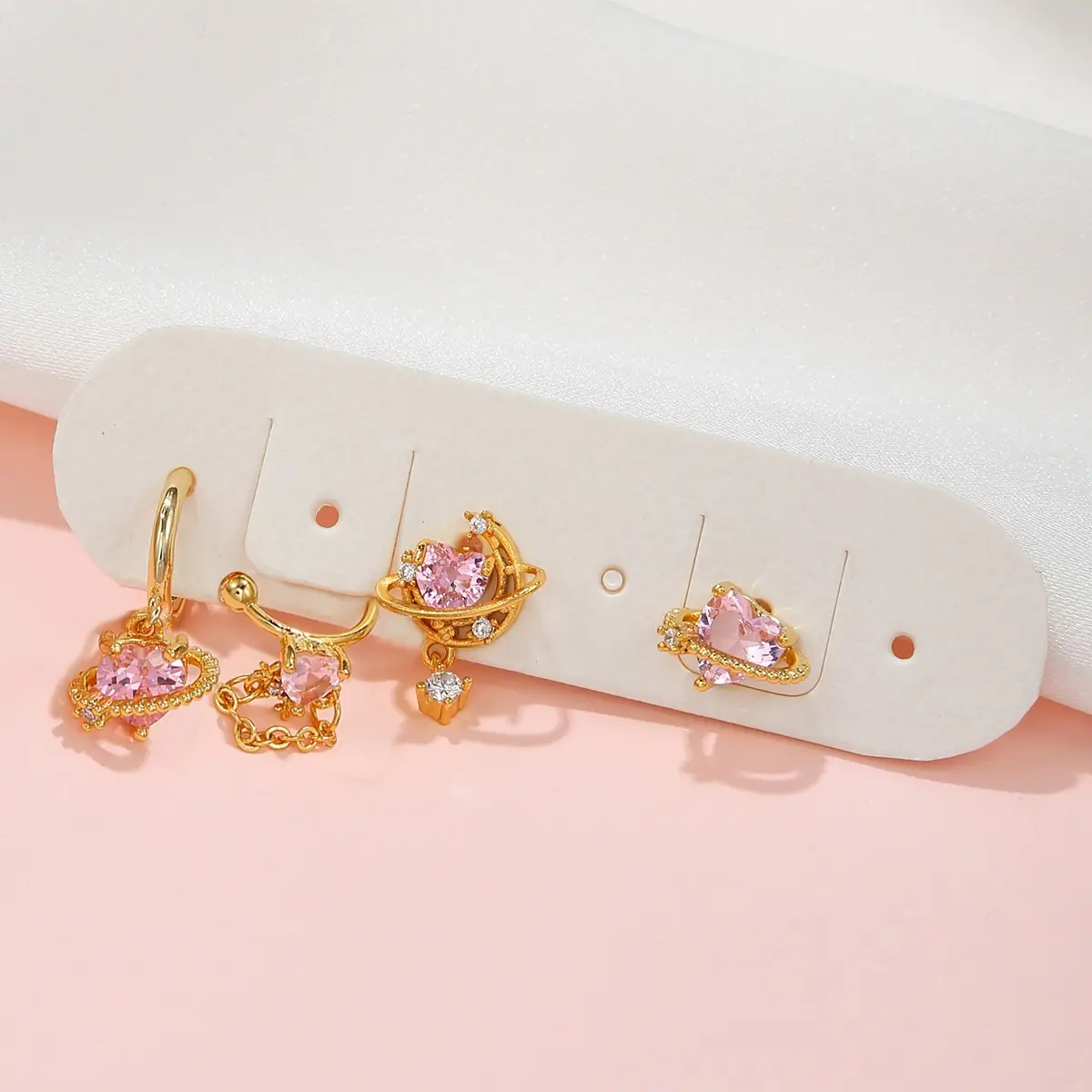 Summer Cute Heart Earring Set Exquisite Sweet Style