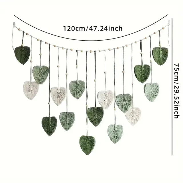 Nordic Hand woven Leaf Tapestry Mori Style - Shop at LoveMi
