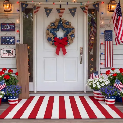 Simple Striped Doormat for the Entrywaystain-resistant Durable and Easy