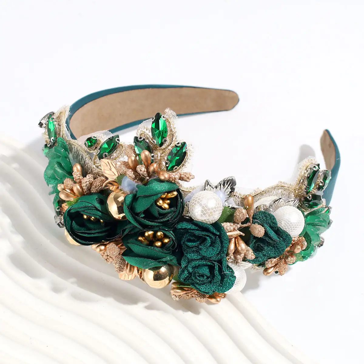 European And American Style Baroque Heavy Industry Rhinestone Pearl Headband
