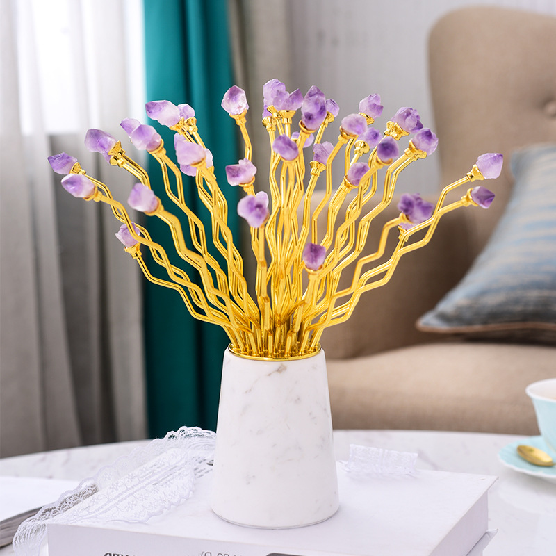 Modern Light-luxury High-end Flower Vase Ornament With A Blossoming Wealth Design