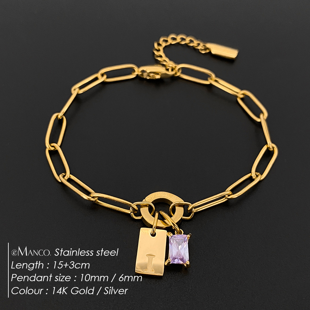 Womens Fashionable Rhinestone Letter Combination Bracelet Jewelry