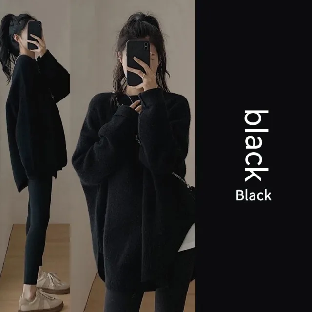Autumn And Winter Gentle High grade Versatile Soft Glutinous Knitted Bottoming Shirt Black - Shop at LoveMi