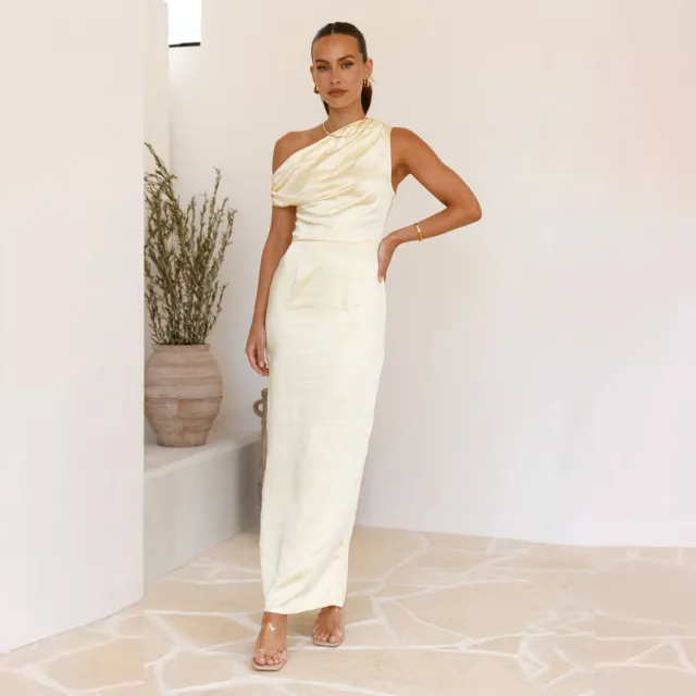 Sexy Tube Top Sleeveless Midi Dress Yellow - Shop at LoveMi