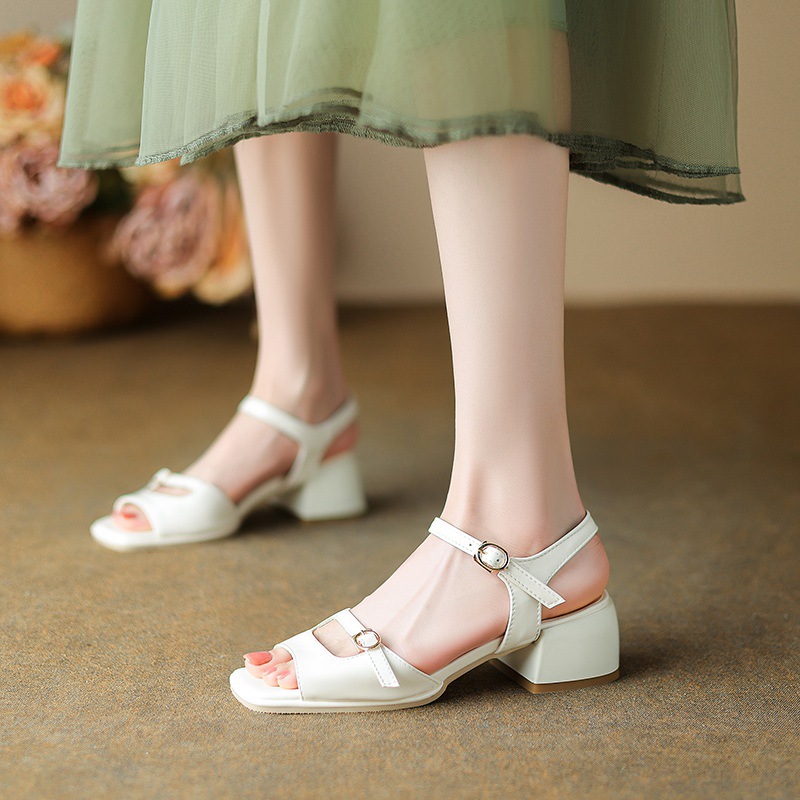 Chunky Heel Ankle-Strap Sandals — worn view 11
