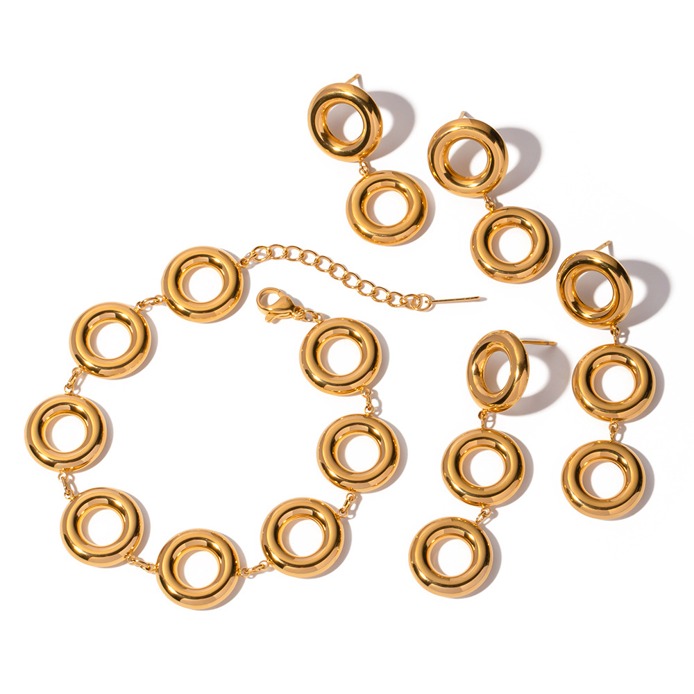 Same Style Web Celebrities' Cold Wind Circle Design Earrings