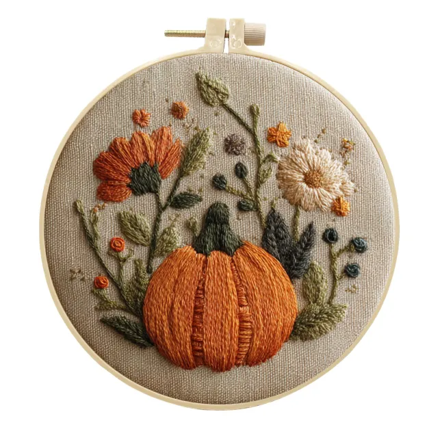Embroidery Handmade Cloth Art Material Kit Sets Creative Handmade Needlework Pumpkin Flower - Shop at LoveMi