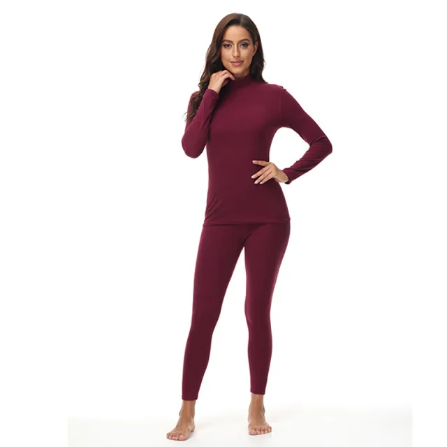 Autumn And Winter New Autumn Wear Long Pants Turtleneck Underwear Suit Red - Shop at LoveMi