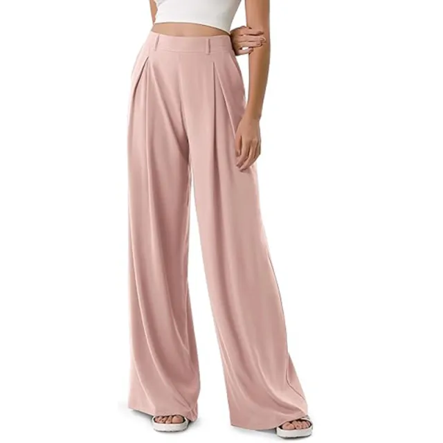 Straight Loose Workout Pants High Waist Commuter Women Pink - Shop at LoveMi