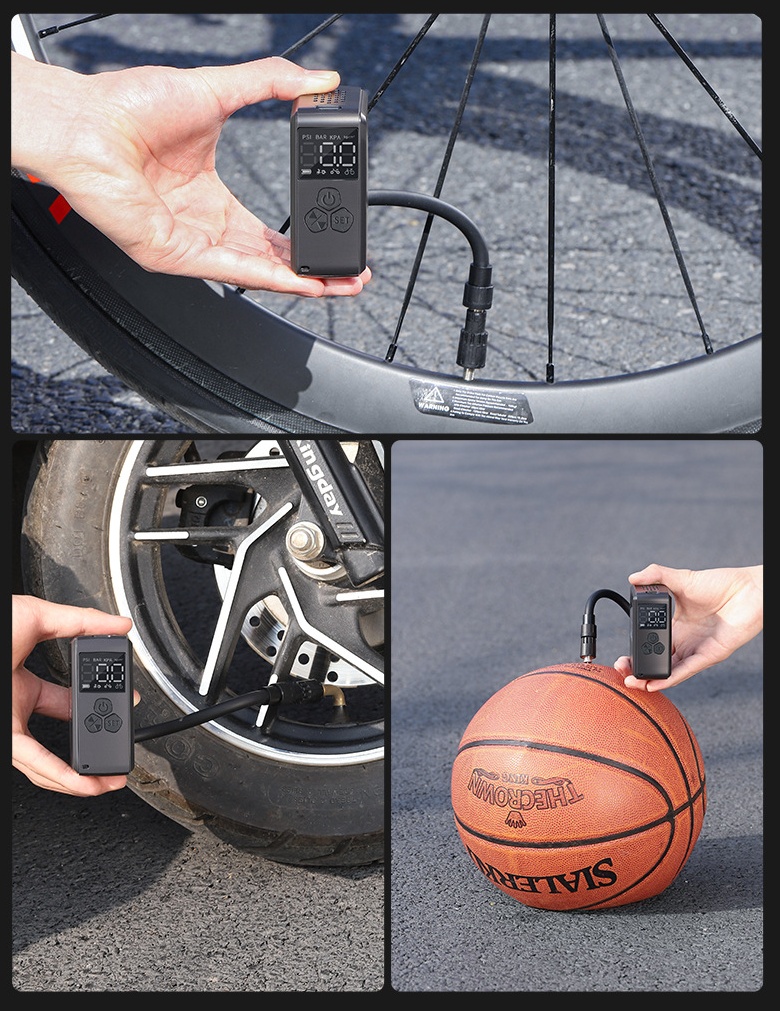 Mini Electric Tire Portable High Pressure American French Valve Road Mountain Bike Riding Air - Image 3