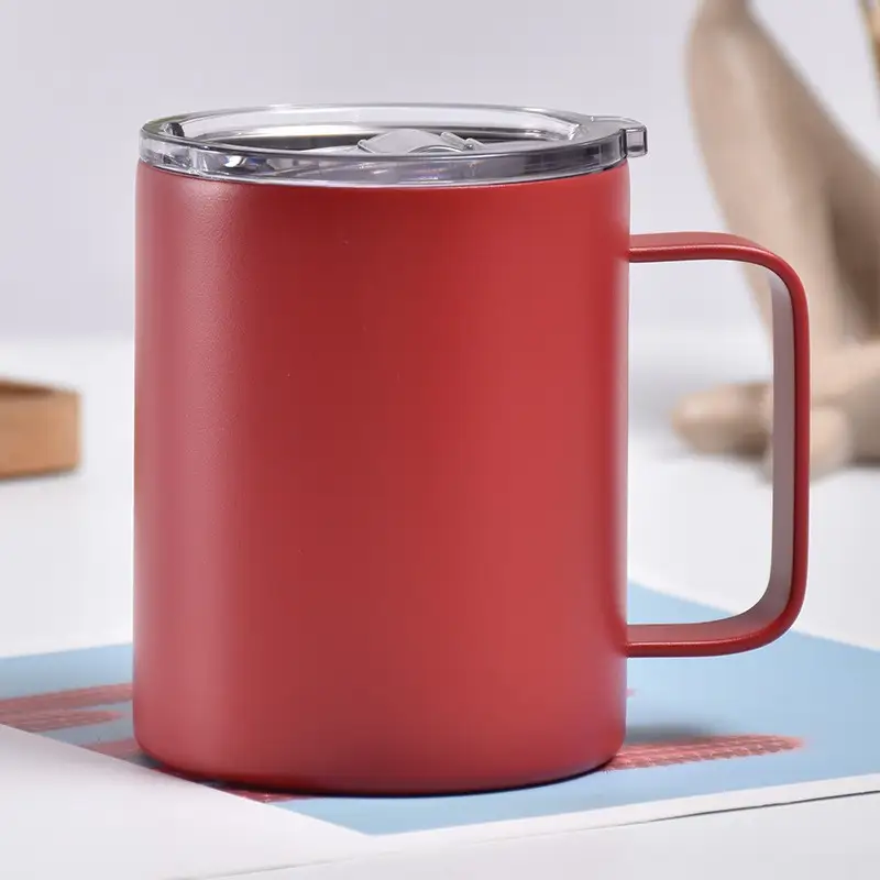 Vacuum Stainless Steel Mug Cup Outdoor Portable Vehicle-mounted Coffee Cup With Handle Office Business Cup