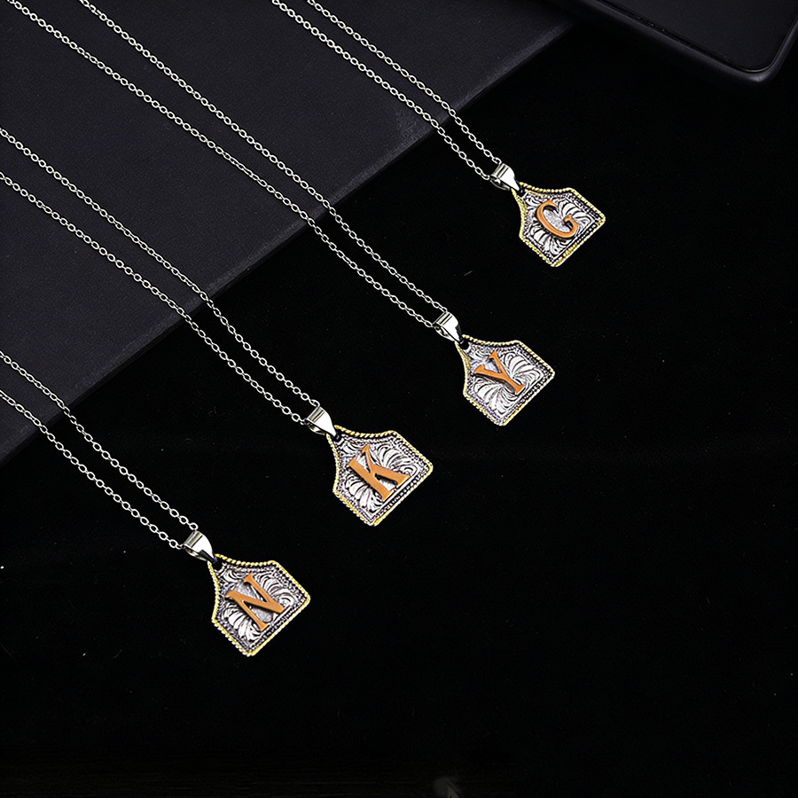 Vintage-style Necklace With Mixed-color Letters