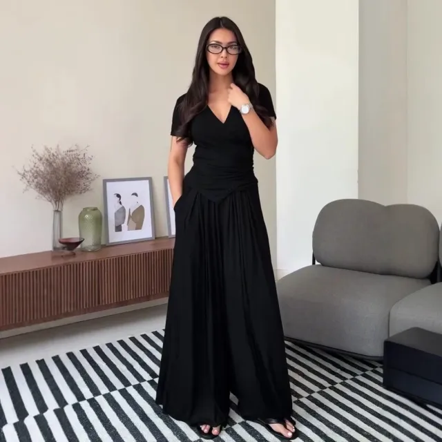 Womens Cozy And Minimalist Casual Two Piece Set Black - Shop at LoveMi
