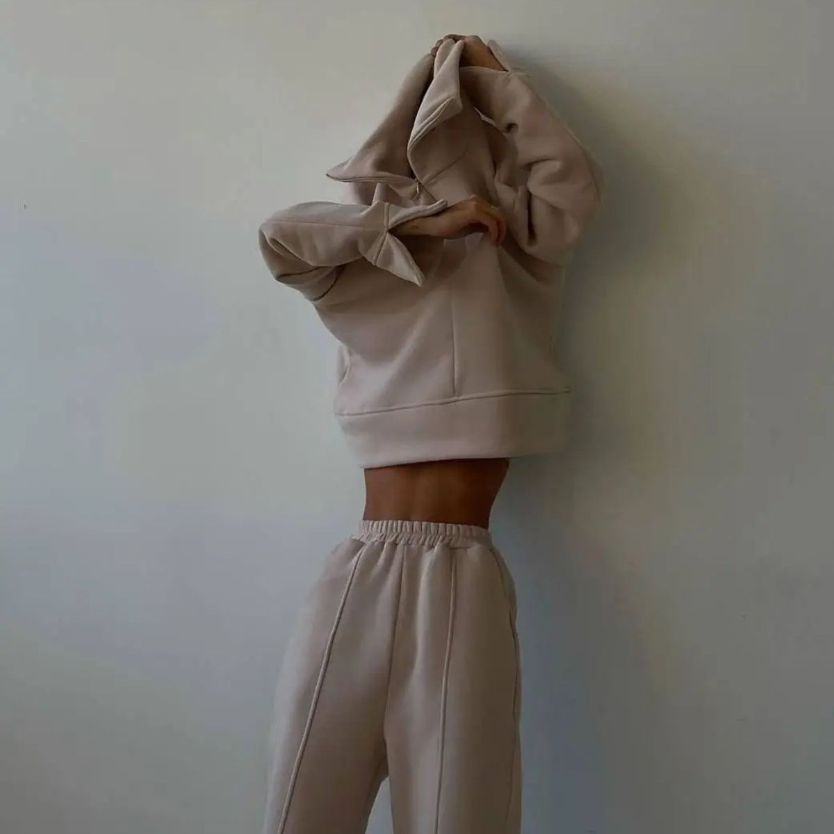 Autumn And Winter Zipper Women's Sweater Suit