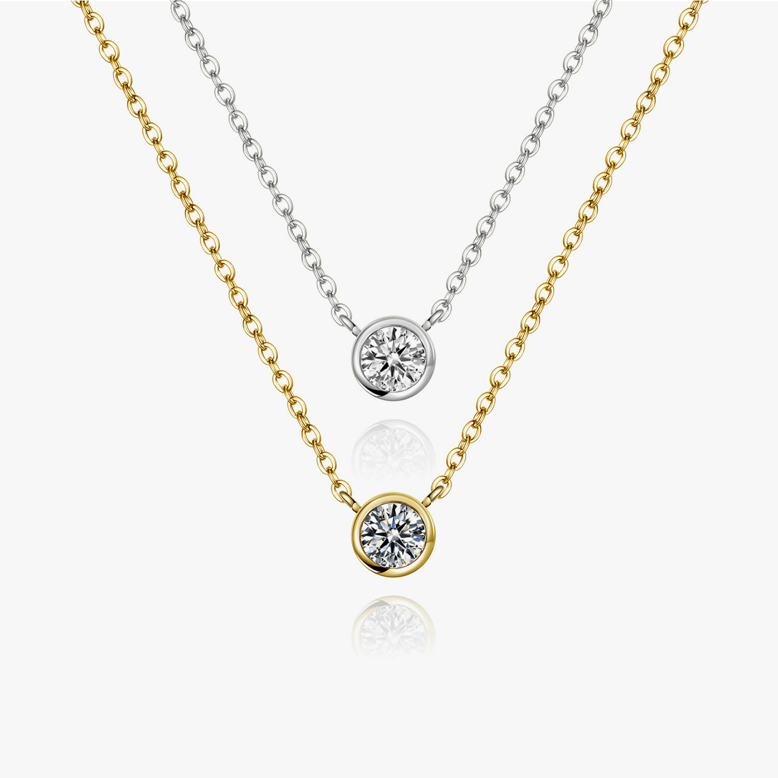 Silver Simple Cobblestone White Stone Pendant Necklace