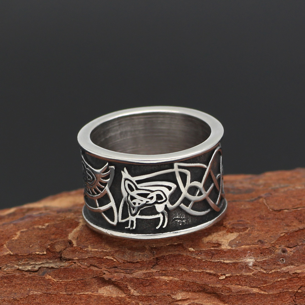 Titanium Steel Ring Rune Men's Thumb Ring Accessories