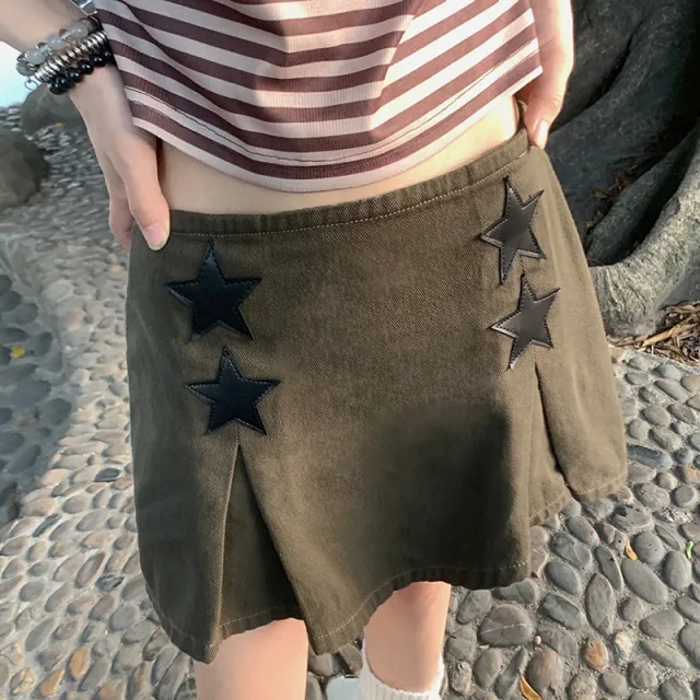 Niche High Waist Slimming A Line Pleated Short Skirt For Women Green - Shop at LoveMi