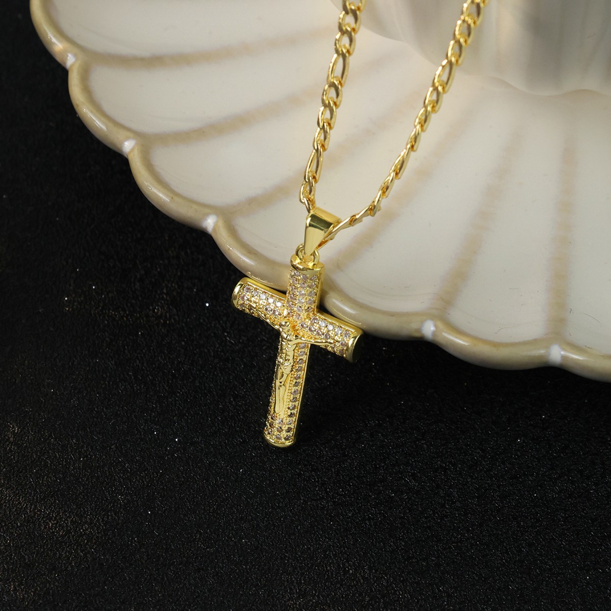 Diamond Cross Full Diamond Hand Painted