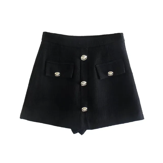 Textured Small Suit Jacket High waisted Skirt Blouse And Pants Women Culottes - Shop at LoveMi