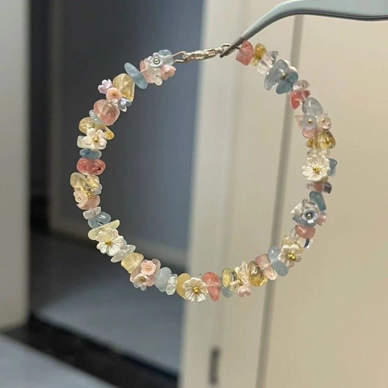 Dopamine Color Crystal Flowers Bracelet