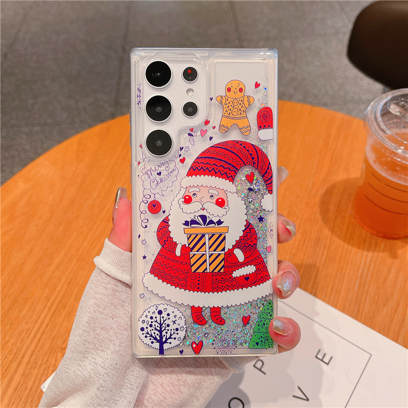6 Christmas Quicksand Suitable For Phone Case Cartoon Soft Edge - Image 4