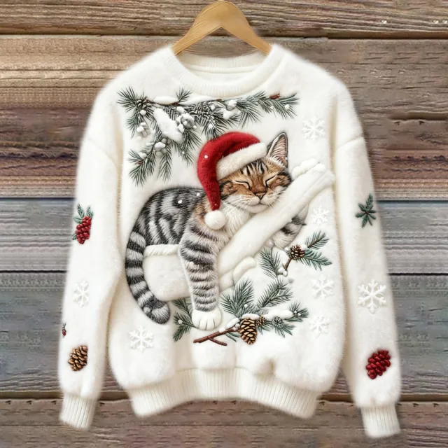 3D Digital Print Pattern Christmas Women's Round Neck Sweatshirt Fh3Iuw75B08E24 - Shop at LoveMi