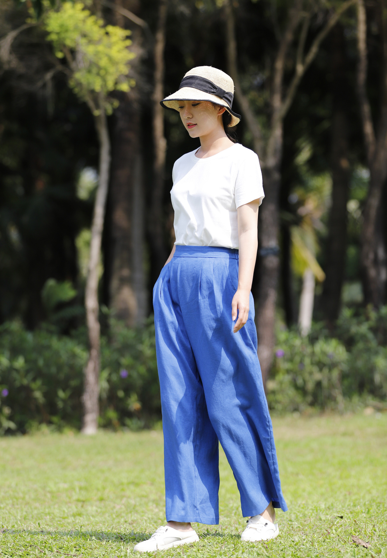 Title 2, Linen Wide Leg Pants New Multi-color Mid-waist ...