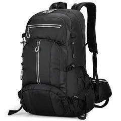 Outdoor Waterproof Large Capacity Travel Mountaineering Bag - Black - View 1