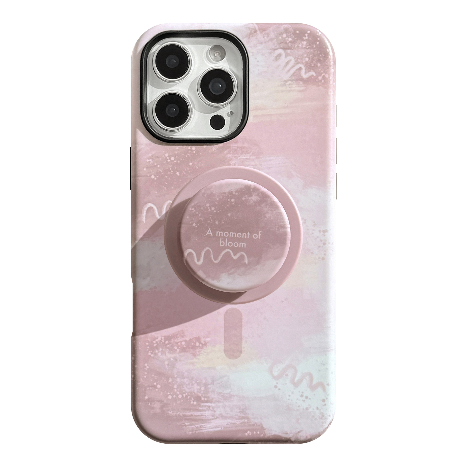 Magnetic Phone Case With A Pink-brown Gradient Design And Built-in Stand