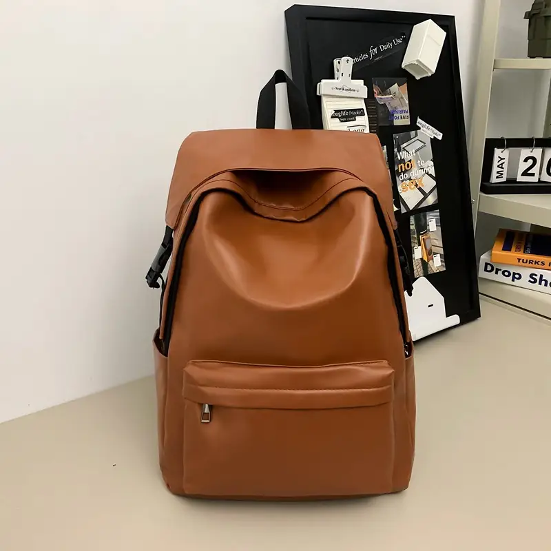 Travel Out Large Capacity PU Leather Men's Backpack