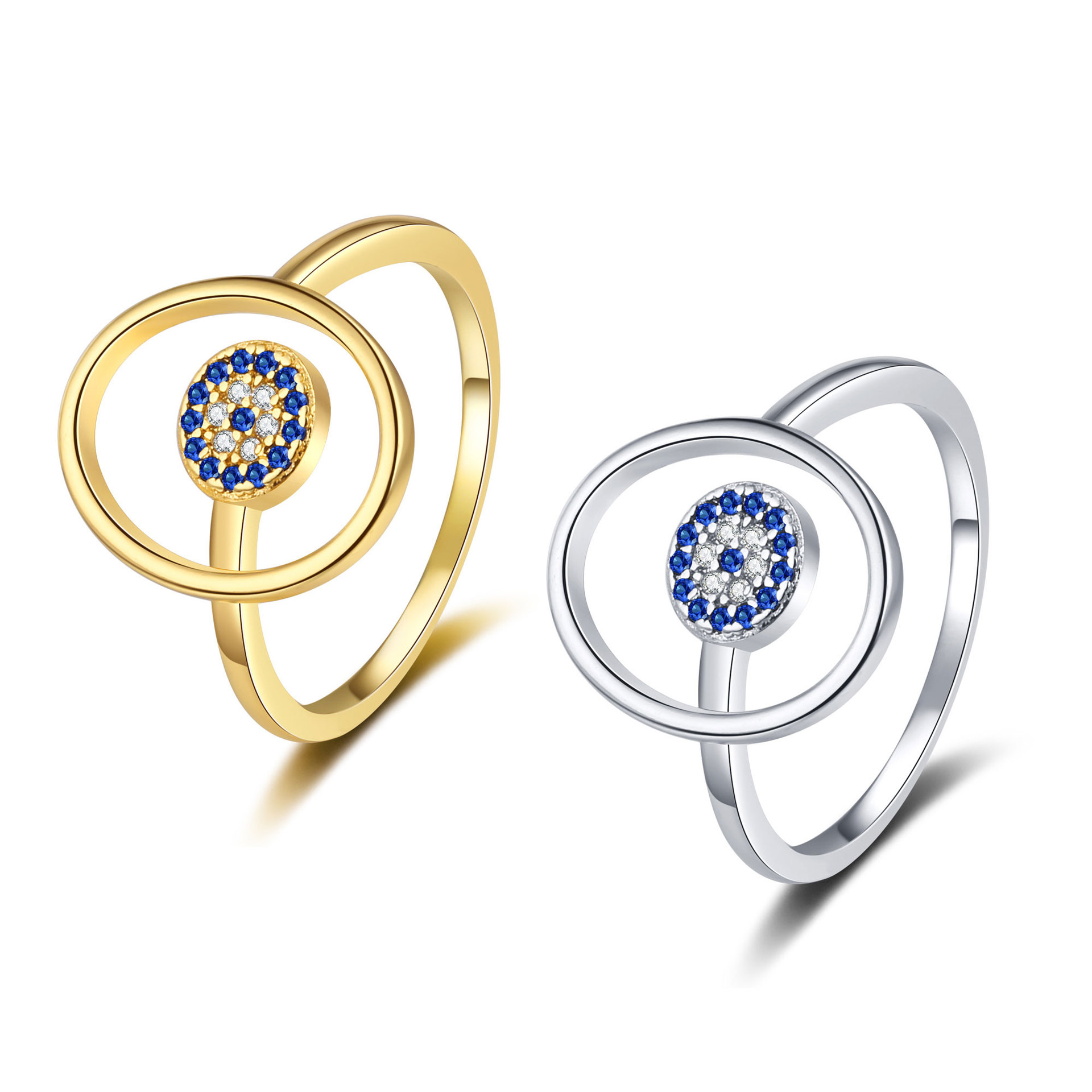 Refined Rhinestone Devil's Eye Ring