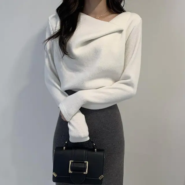 Women's Design Thickened Double sided Dralon Slim Bottoming Shirt White - Shop at LoveMi