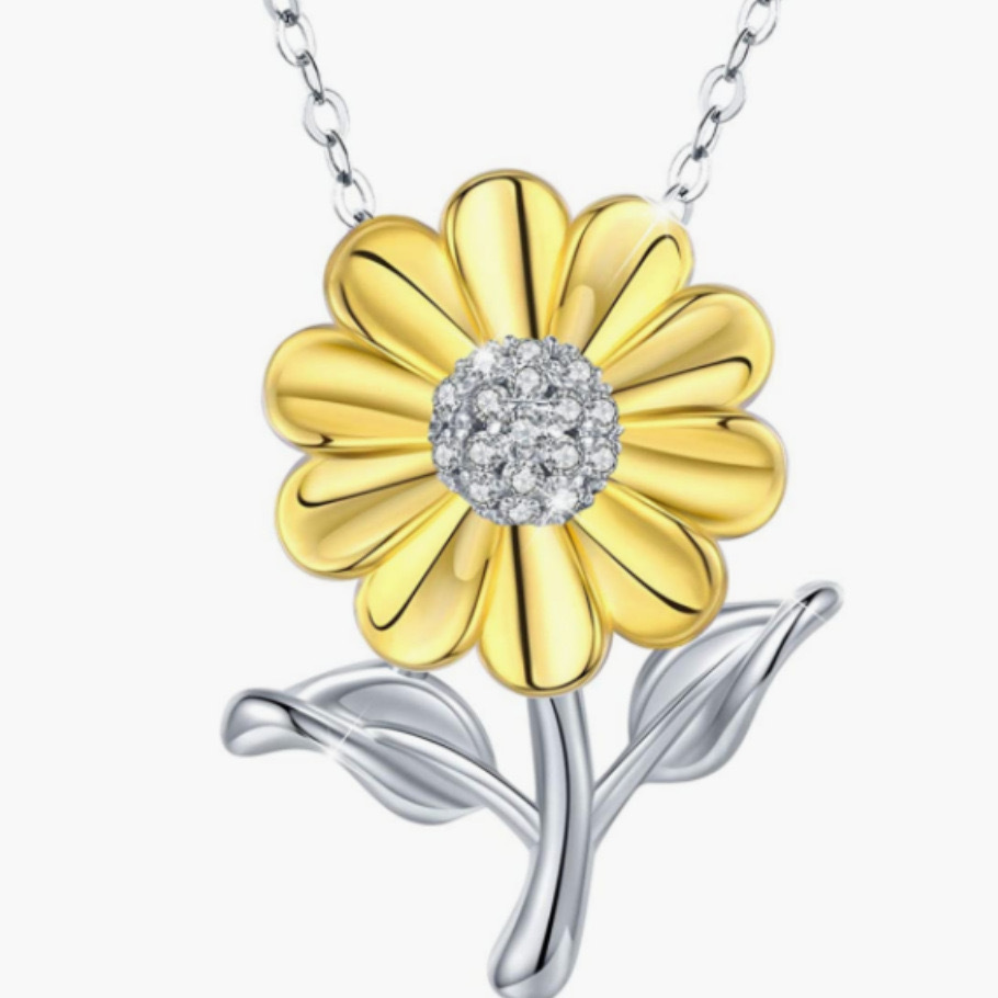Sterling Silver Sunflower Necklace, picture 3 of 3