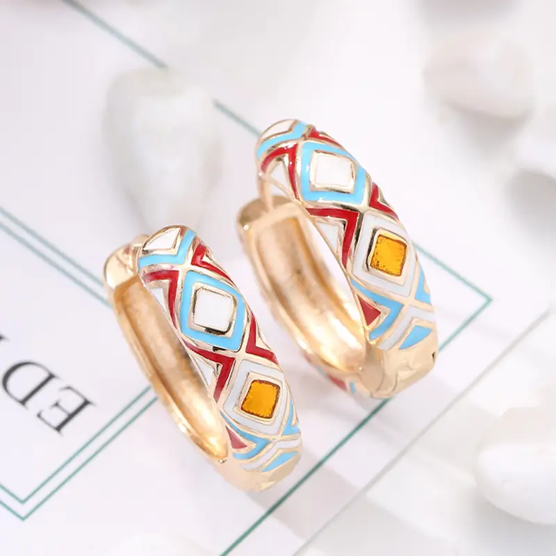 Flotang New Fashion Copper Plated Real Gold High Color Retention Drop Oil Eardrops