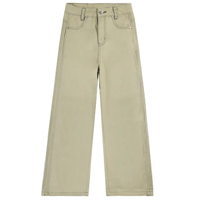 Fashion Women's Loose Straight Long Pants Khaki Trousers - Shop at LoveMi