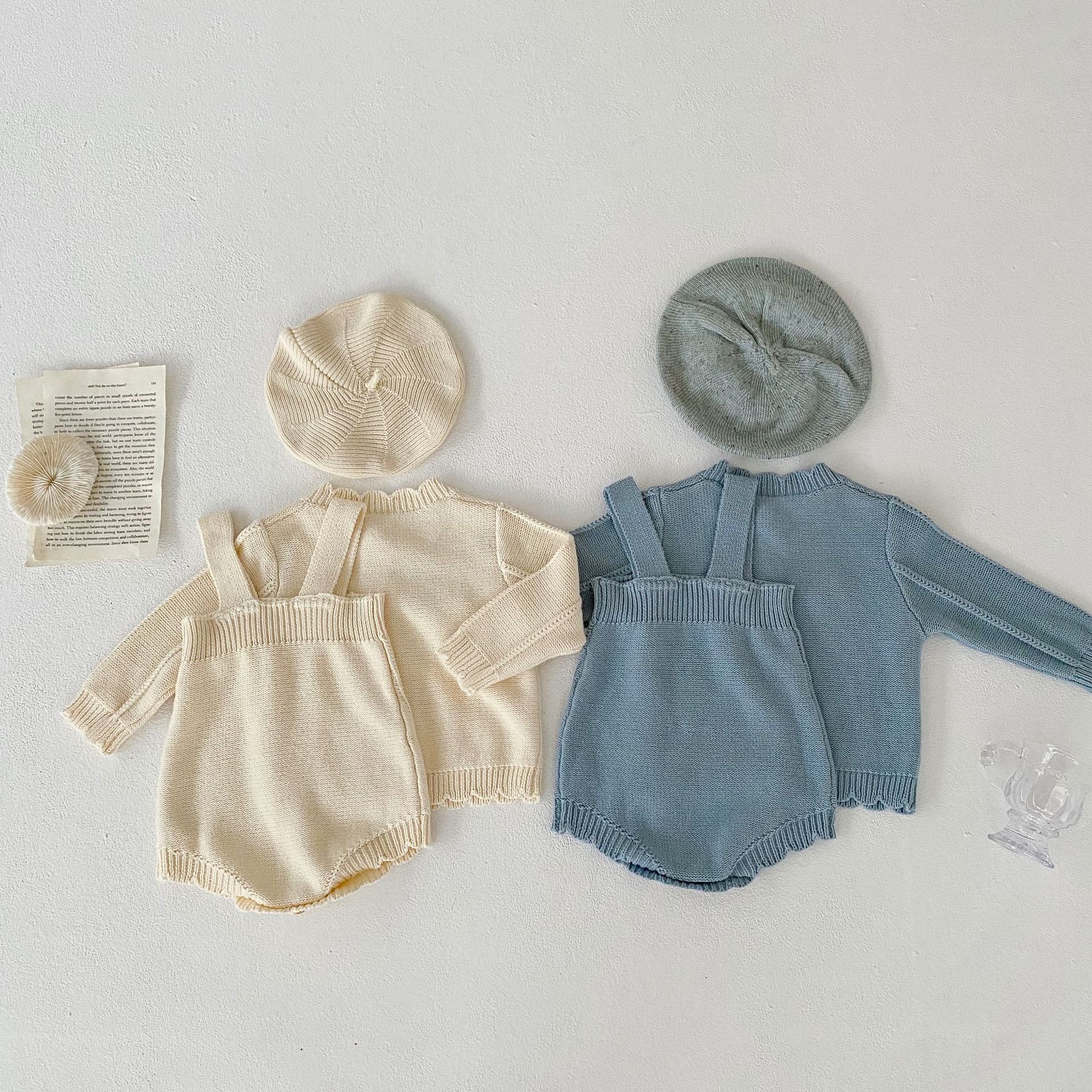 Title 5, Kleinkind Baby Pullover Set Blumenstickerei Lan...