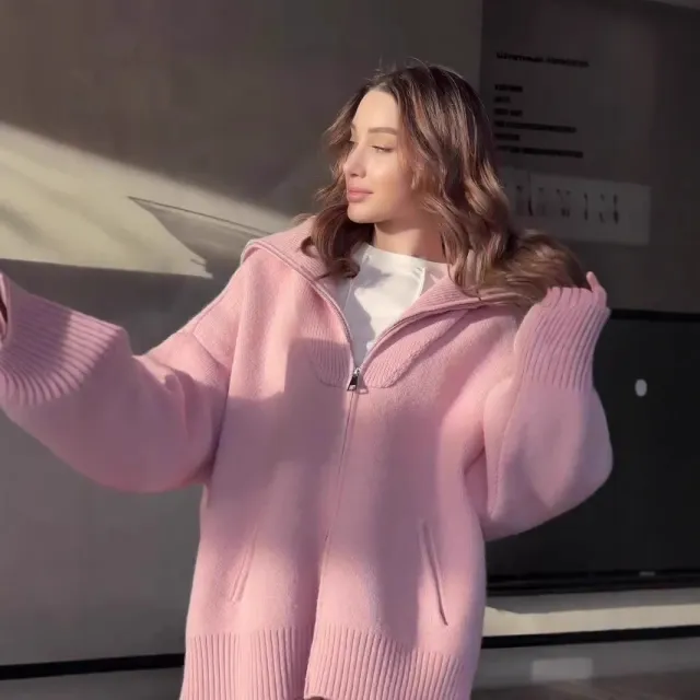 Loose Gentle Casual Wide leg Pants Two piece Set Pink - Shop at LoveMi