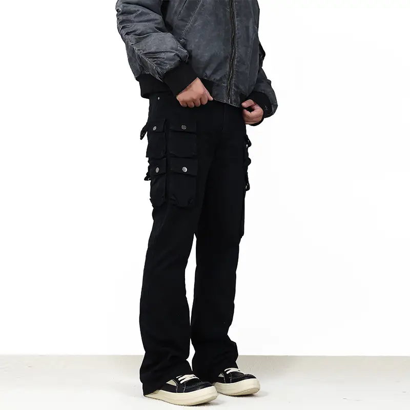 Multi-pocket All-match High Street Slightly Flared Workwear Casual Pants