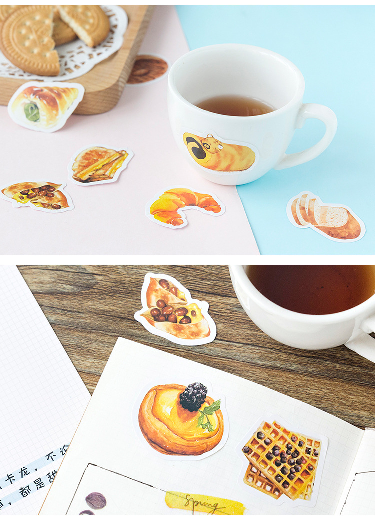 Breakfast Food Stickers 46Pcs